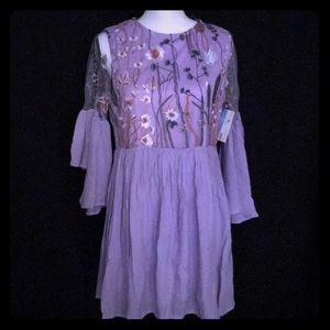 Dress silky with beautiful embroidery
